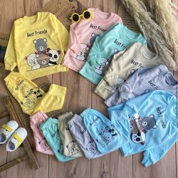 بلوز شلوار چهار خرس(کم رنگ)