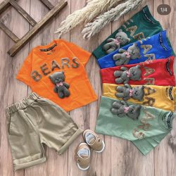 تیشرت شلوارک خرس برجسته(کیفیت فوق عالی)