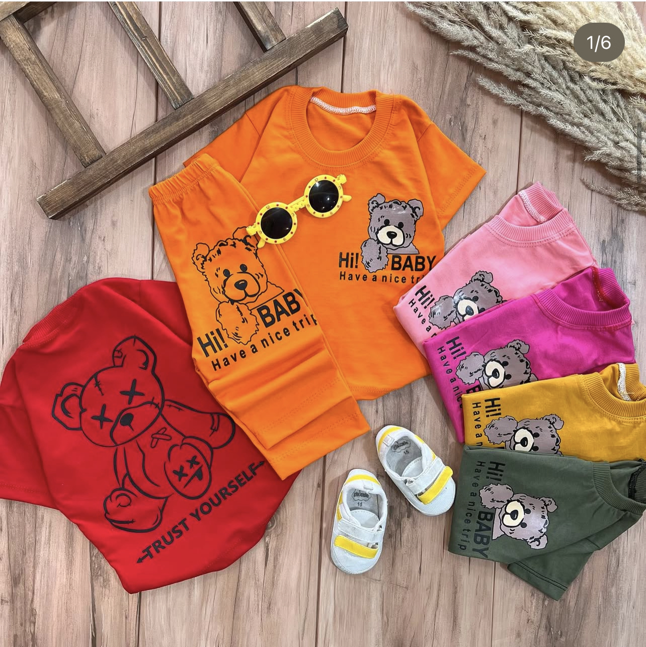 IMG_9412 تیشرت شلوارک خرس بیبی2222 - Image 1