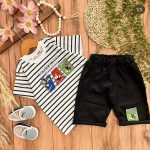 تیشرت شلوارک راه راه اردک عصبی