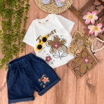 تیشرت شلوارک شاخه گل000