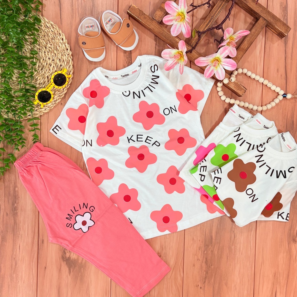 گل تیشرت شلوارک گل اسمایل0075 - Image 1