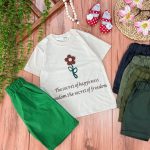 تیشرت شلوارک تک گل0121