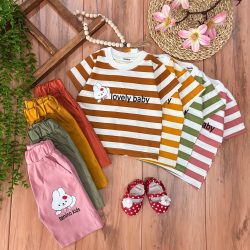 تیشرت شلوارک راه راه کله خرگوش