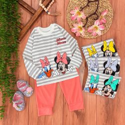 بلوز شلوار راه راه مینی موس و اردک