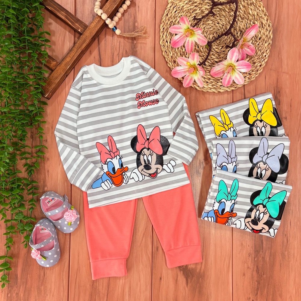 من بلوز شلوار راه راه مینی موس و اردک - Image 1