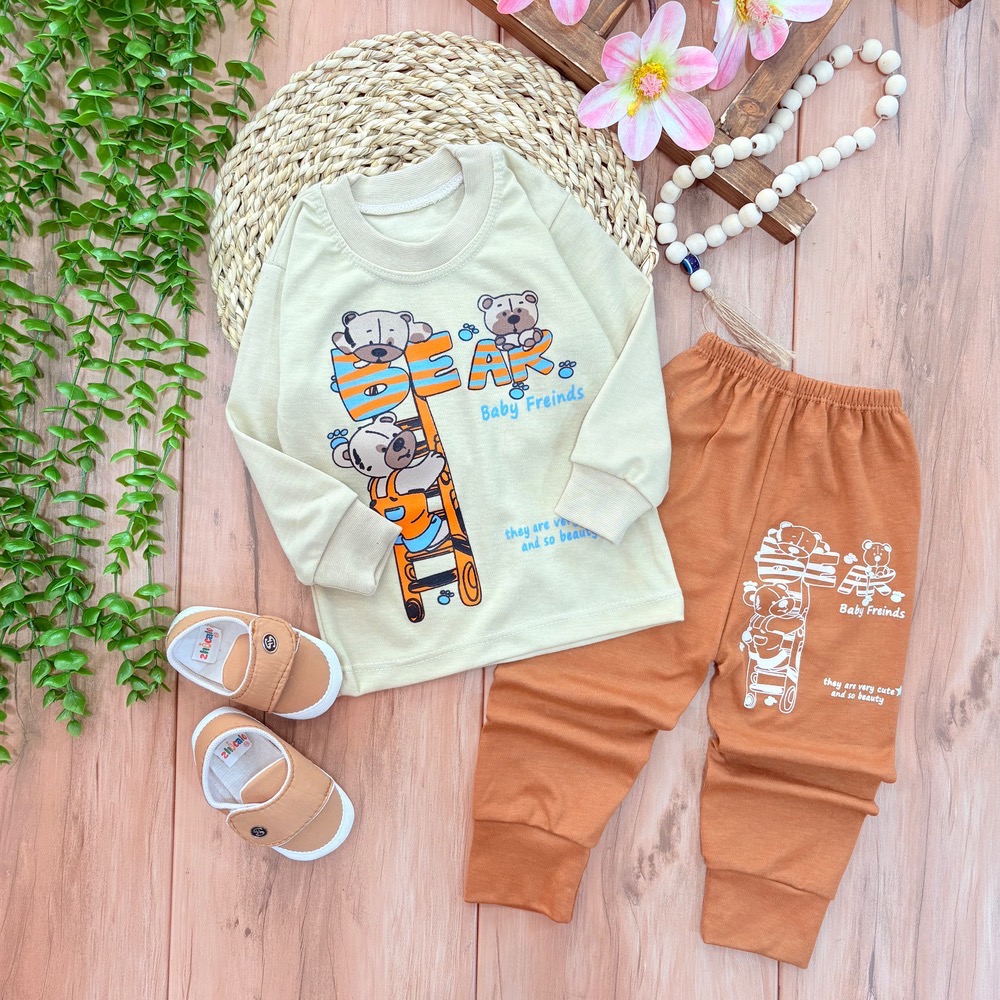 ن بلوز شلوار خرس و نردبان تک رنگ - Image 1