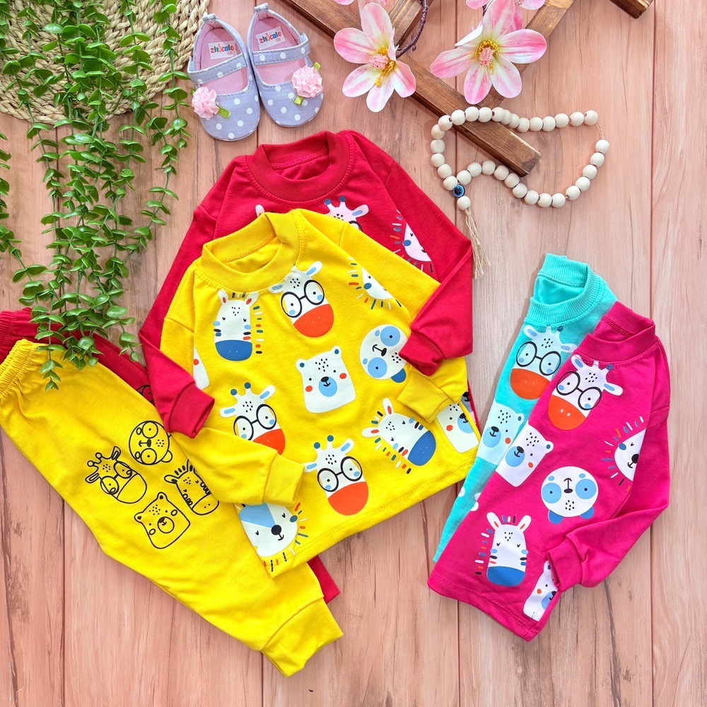 ح بلوز شلوار حیوانات بامزه (پر رنگ) - Image 1