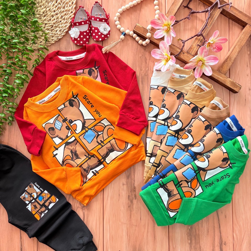 پا بلوز شلوار خرس پازلی - Image 1