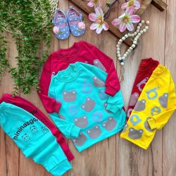 بلوز شلوار کله خرس و حروف انگلیسی (پر رنگ)