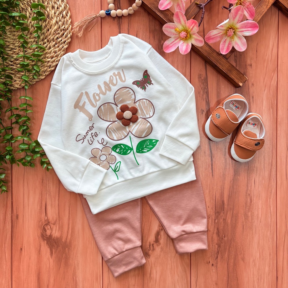 گگ بلوز شلوار گل ابرنگی - Image 1