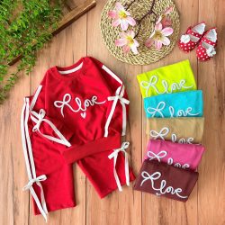 بلوز شلوار روبان دار