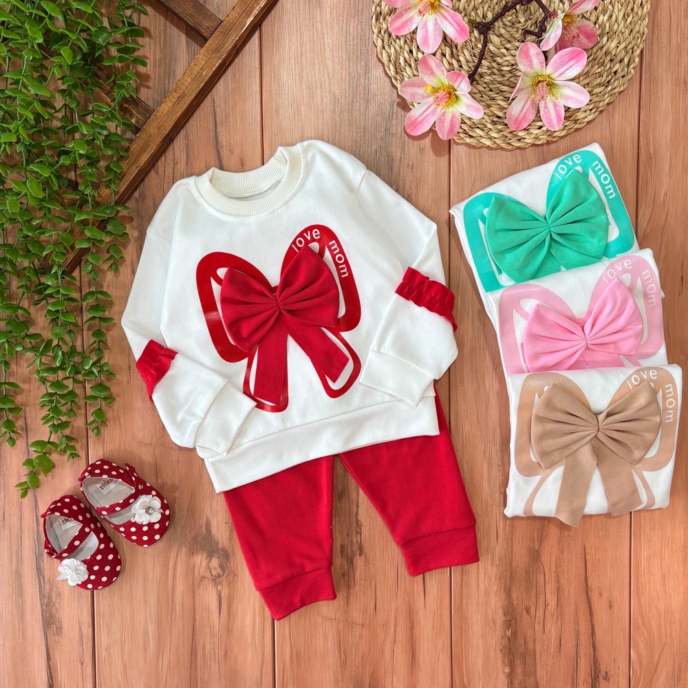 پپ بلوز شلوار پاپیون(زمینه سفید) - Image 1