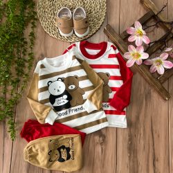 بلوز شلوار راه راه خرس و پاندا (جدید)