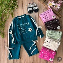 بلوز شلوار good luck روبان دار (کیفیت عالی)