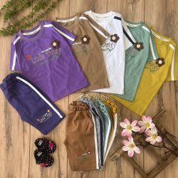 تیشرت شلوارک گل و پروانه