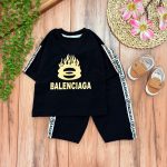 تیشرت شلوارک بالنسیا مشکی - Image 2