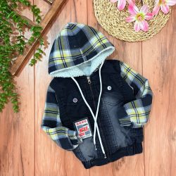 کاپشن چهارخونه زرد